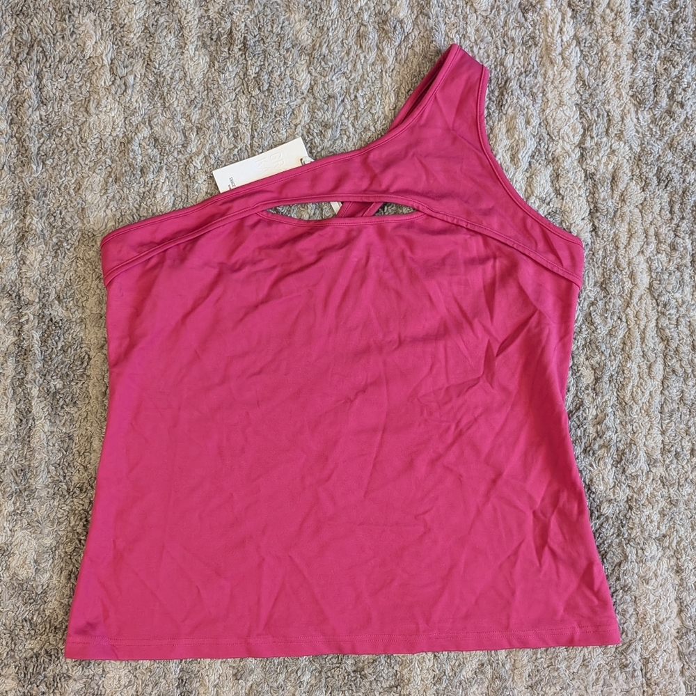Women's One-Shoulder Pink Top 2XL